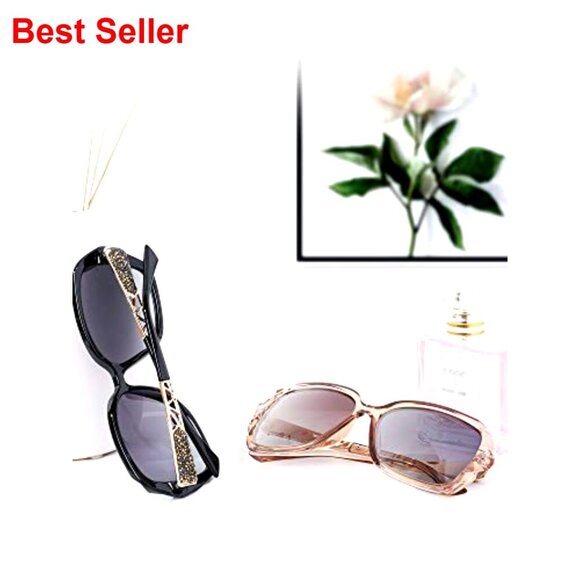 Vintage Rhinestone Oversized Sunglasses Polarized Composite Frame main image 4